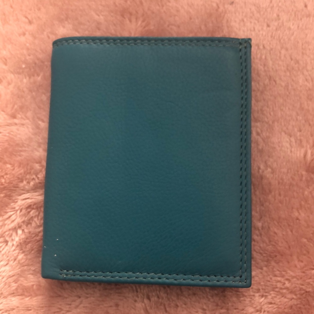 Turquoise leather wallet